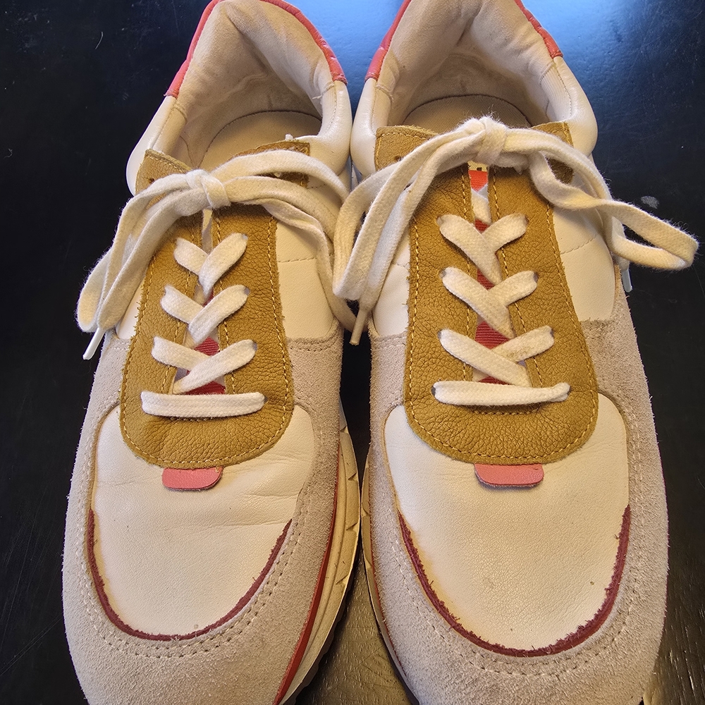 Madewell MWL Colorblock Leather Sneakers – White Pink Yellow Red NC294 size 9‎